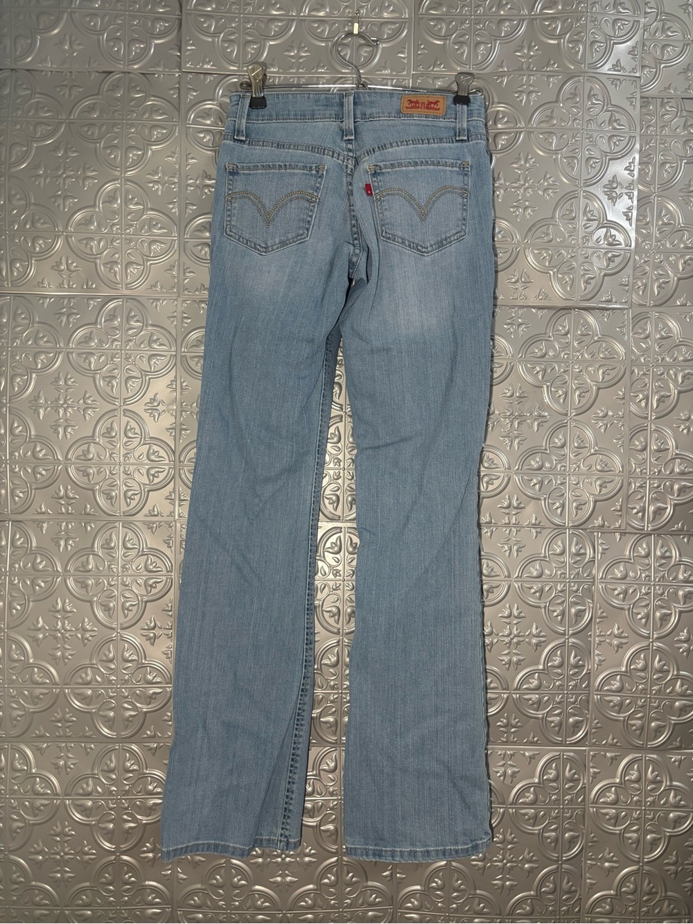 Levis 518 Jeans Women's 0M Blue light Wash Bootcut Superlow Flare Y2K Vintage - Picture 4 of 6
